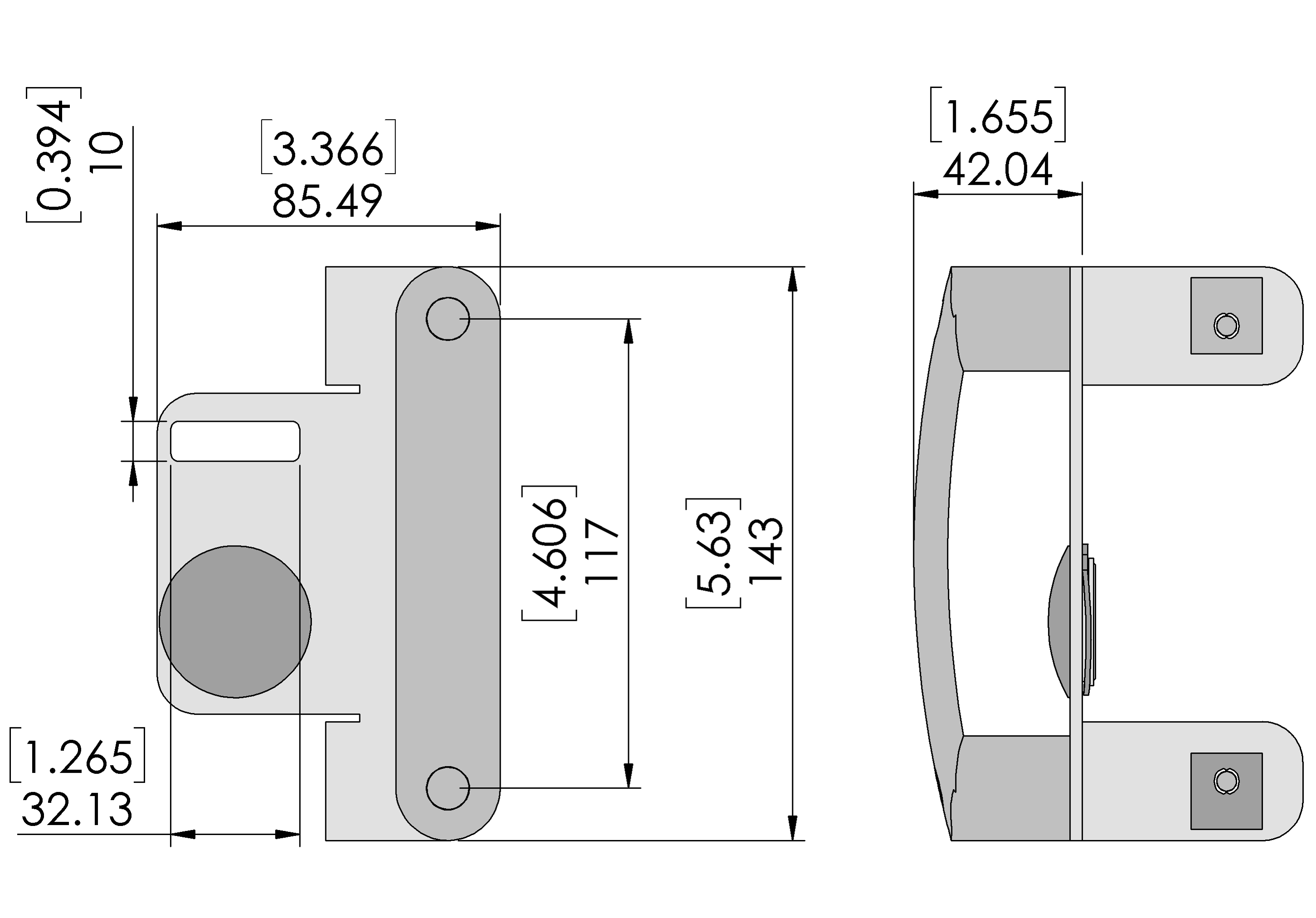 406 HD Black Locking Door Catch Face Plate Kit